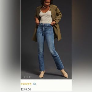 Mother Jeans Hustler Patch Pocket Ankle Fray Jeans